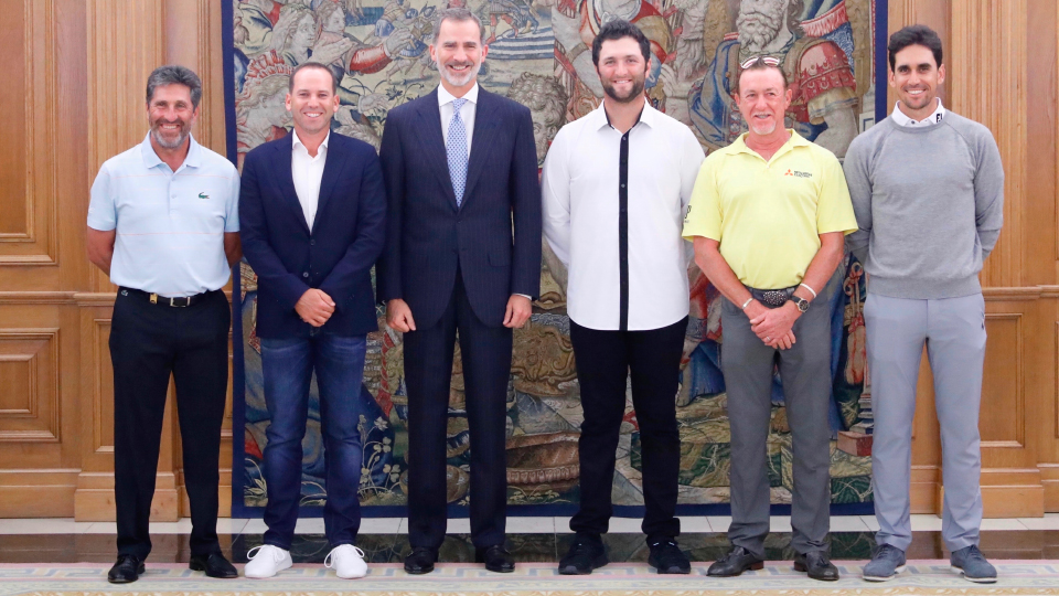 El Rey Felipe VI recibe en audiencia a una representación de jugadores del Open de España